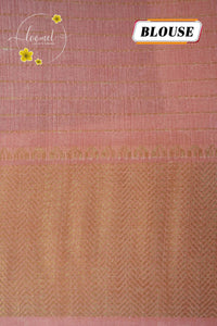 AVD5436 Maroon Dola Silk saree with horizontal silver pinstripes.