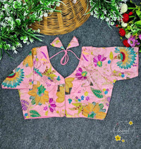 BLB2211 Pink crepe viscose position print blouse .