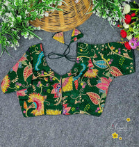 BLB2212 Rama Green Viscose Position Print Blouse.