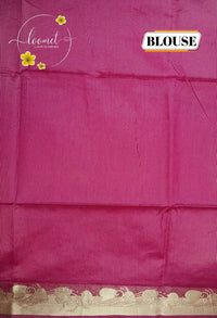 IS5513 Pink and Magenta Semi Chanderi Silk with fine horizontal and heart-shaped buttas.