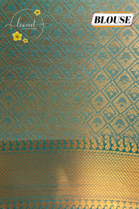 ISS4348 Blush Pink & Muted Sage Green Semi Soft silk saree featuring a Grid-Check Pattern.