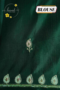 IWS4116 Golden Yellow Tissue Organza saree with silver sequin buttas shaped like small leaves.