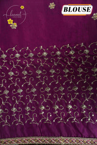 KST6147 Pink and Purple Georgette saree with Marble-Effect Tie-Dye and Sequin embroidery.