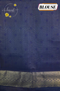 KST7131 Seafoam green Pochampalli Silk-Cotton saree featuring ikat-style buttas.