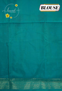 KST7193 Off-White Pochampally Silk-Cotton saree featuring Coconut Tree Motifs.