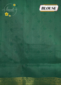 KST7194 Green Pochampally Silk-Cotton saree featuring Coconut Tree Motifs.