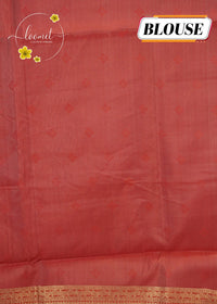 KST7195 Yellow Pochampally Silk-Cotton saree featuring Coconut Tree Motifs.