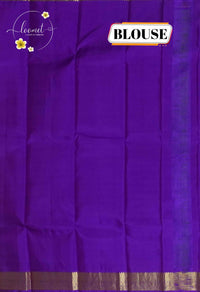 LSK6114 Lime Green silk saree with contrasting purple borders and pallu.