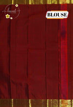 LSK6115 Royal Blue silk saree with gold motifs contrasted by a maroon pallu and border with golden zari.