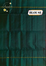 LSK6117 Rani Pink silk saree with delicate woven dots contrasted by a rich, textured  green pallu and border.