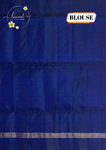 LSK6125 Rani Pink and Navy Blue contrast silk saree with gold geometric patterns on pallu.