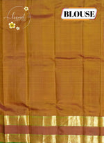 LSK6132 Mustard yellow silk saree with a magnificent antique gold brocade pallu densely woven with intricate gold brocade patterns and broad borders.