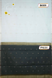 MPS1530 Off-White and black-gray Maheshwari Cotton with floral star buttas.