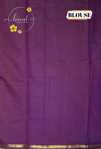 MPS1531 Mustard Yellow and royal purple Maheshwari Cotton with floral buttas.