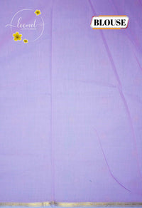MPS1532 Cyan and lavender-pink Maheshwari Cotton with small floral star buttas.