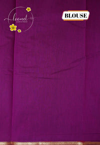 MPS1534 Black and Magenta Maheshwari Cotton with floral buttas.