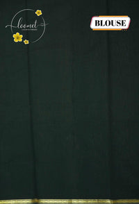 MPS1535 Lime Green and Jet Black Maheshwari Cotton with floral buttas.