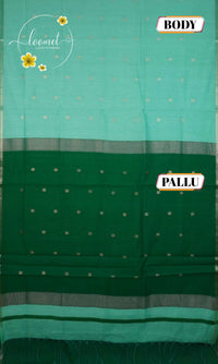 MPS1537 Seafoam Green Maheshwari Cotton with floral buttas.