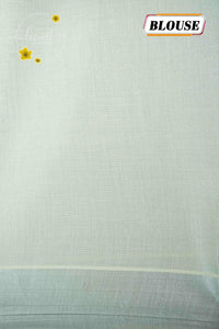 MPS2151 Pearl White Tissue saree with embroidered peacock motifs.