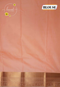 MPS2650 Peach semi soft silk saree with all-over jacquard weave & leaf-drop motifs.