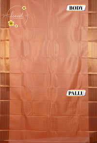 MPS2650 Peach semi soft silk saree with all-over jacquard weave & leaf-drop motifs.