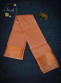 MPS2650 Peach semi soft silk saree with all-over jacquard weave & leaf-drop motifs.