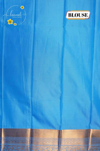 MPS2652 Periwinkle Blue semi soft silk saree with all-over jacquard weave & leaf-drop motifs.