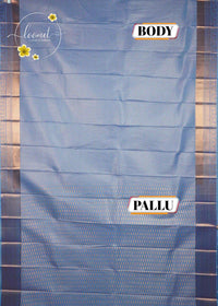 MPS2652 Periwinkle Blue semi soft silk saree with all-over jacquard weave & leaf-drop motifs.