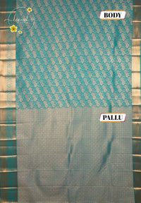 MPS2653 Teal Green semi soft silk saree with all-over jacquard weave & floral creepers motifs.