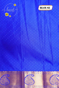 MPS2654 Royal Blue semi soft silk saree with all-over jacquard weave & floral creepers motifs.