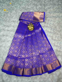 MPS2654 Royal Blue semi soft silk saree with all-over jacquard weave & floral creepers motifs.