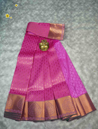 MPS2655 Rani Pink semi soft silk saree with all-over jacquard weave & heart-shaped buttas.