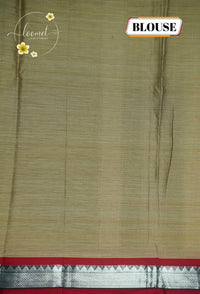 NLS1114 Beige Handloom Cotton saree with Bharatnatyam motifs