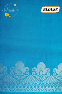 PSS5131 Baby Pink semi soft silk saree with silver zari buttas.
