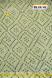 RCS2064 Mustard Yellow HandBlock Printed Chanderi silk cotton with horizontal stripes