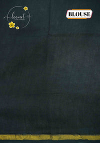 RCS2073 Multi-colour HandBlock Printed Chanderi silk cotton with Batik-style Multi-tonal Stripes