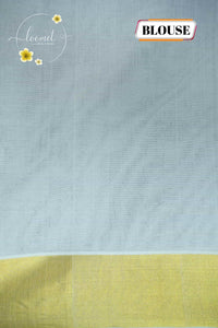 RDT2611 Off-White Kerala Kasavu Kuthampully Cotton saree with Diamond-Shaped Buttas