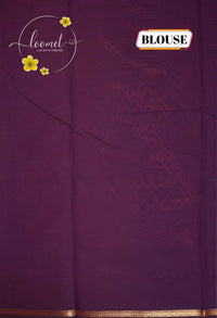 RS1511 Orange and Dark Purple Maheshwari Cotton saree with eight-petal flower buttas.