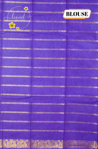 SPT3141 Deep Navy-Blue Silk-Cotton saree with velthari design