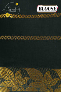 SPT3144 Leaf Green Silk-Cotton saree with velthari design