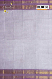 SPT3243 Off-White Silk-Cotton saree with korvai design