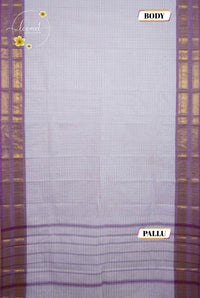 SPT3243 Off-White Silk-Cotton saree with korvai design