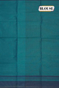 SPT3248 Deep Sea Green cotton saree with plain body pattern.